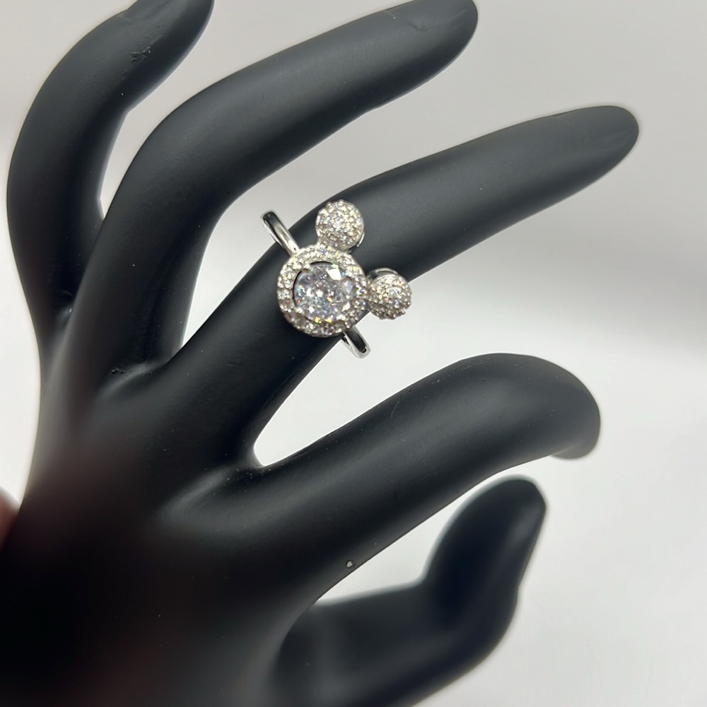 Mouse Ears Rhinestone Adjustable Ring